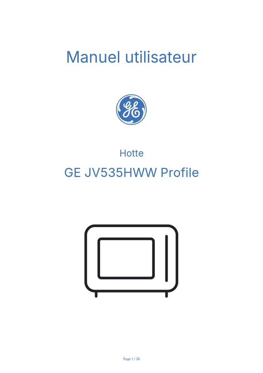 Image de la première page du manuel de l'appareil JV535HWW Profile