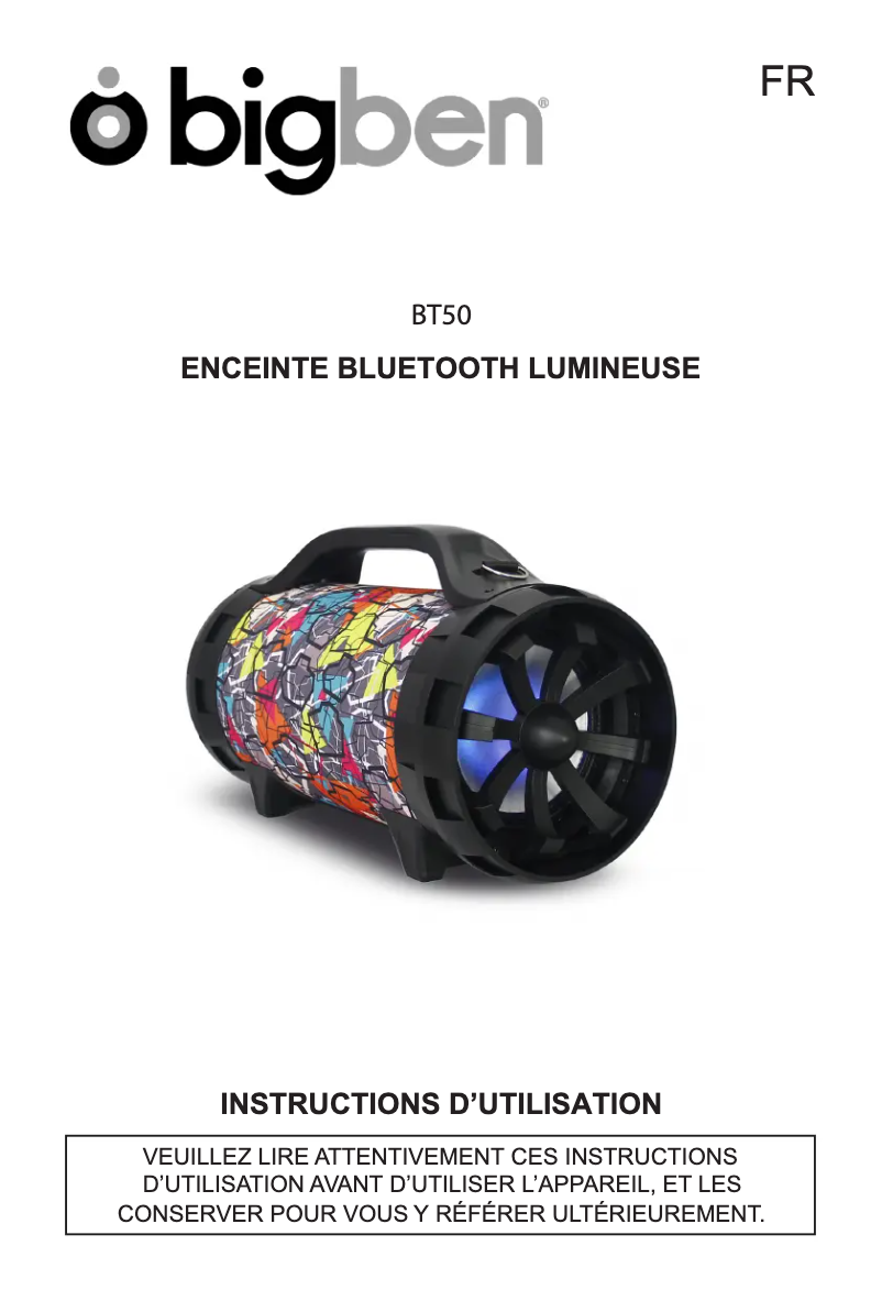 Página 1 del manual Manual de usuario Bigben BT50