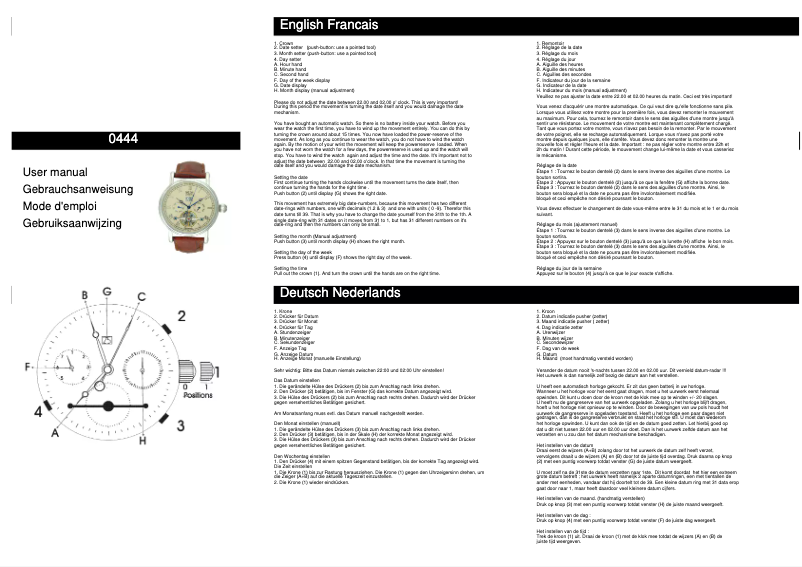 Image de la première page du manuel de l'appareil 0444