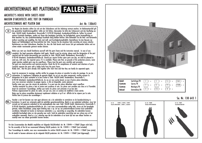 Page n°1 - Manuel utilisateur Faller 130643