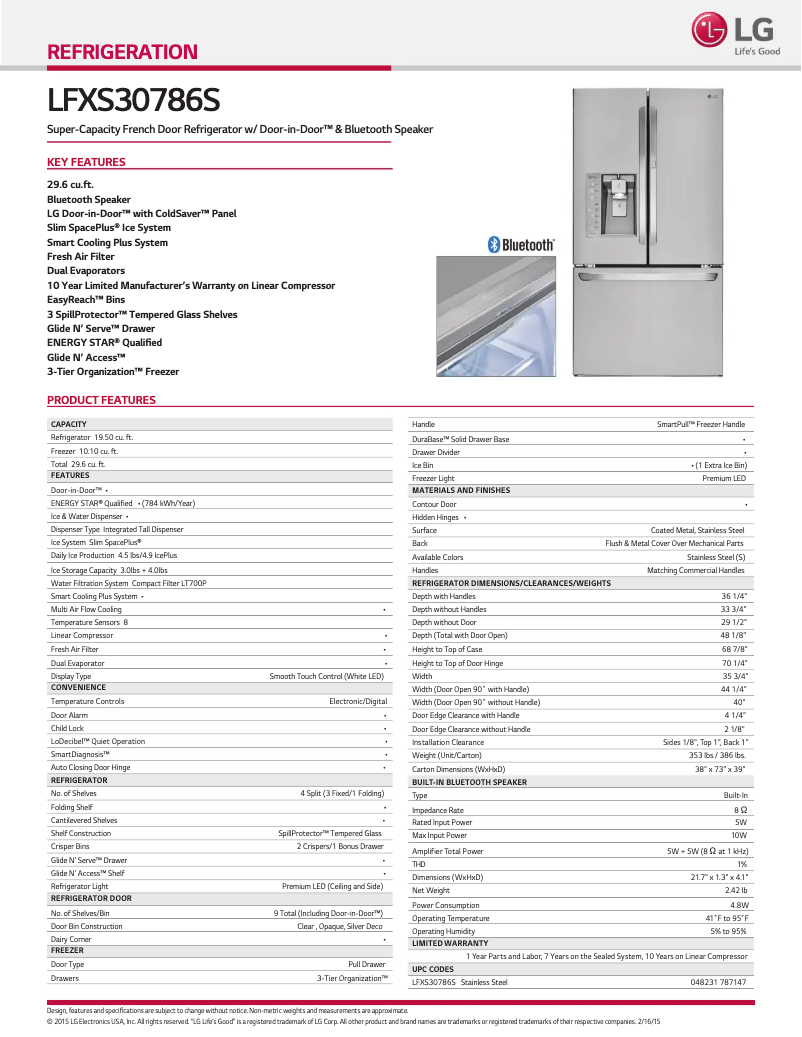 Image de la première page du manuel de l'appareil LFXS30786S