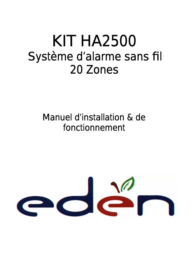 Image de la première page du manuel de l'appareil HA2500