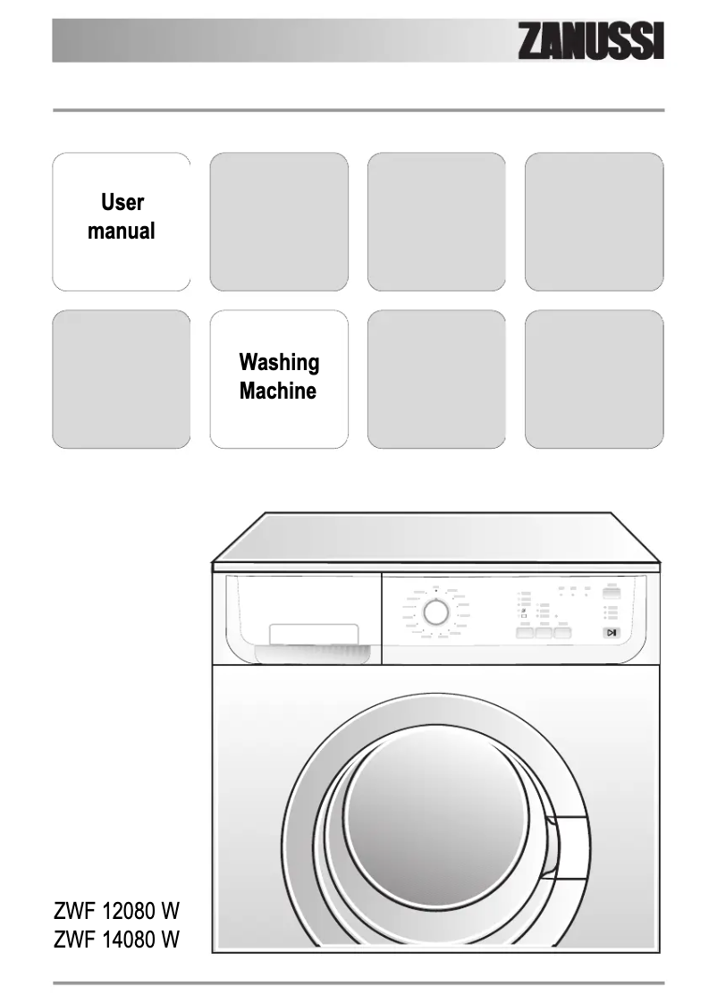 Page 1 de la notice Manuel utilisateur Zanussi ZWF 12080 W