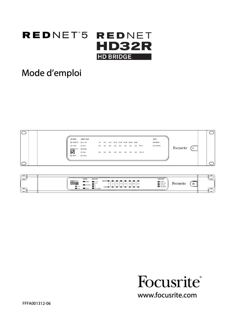 Page 1 de la notice Manuel utilisateur Focusrite RedNet 5
