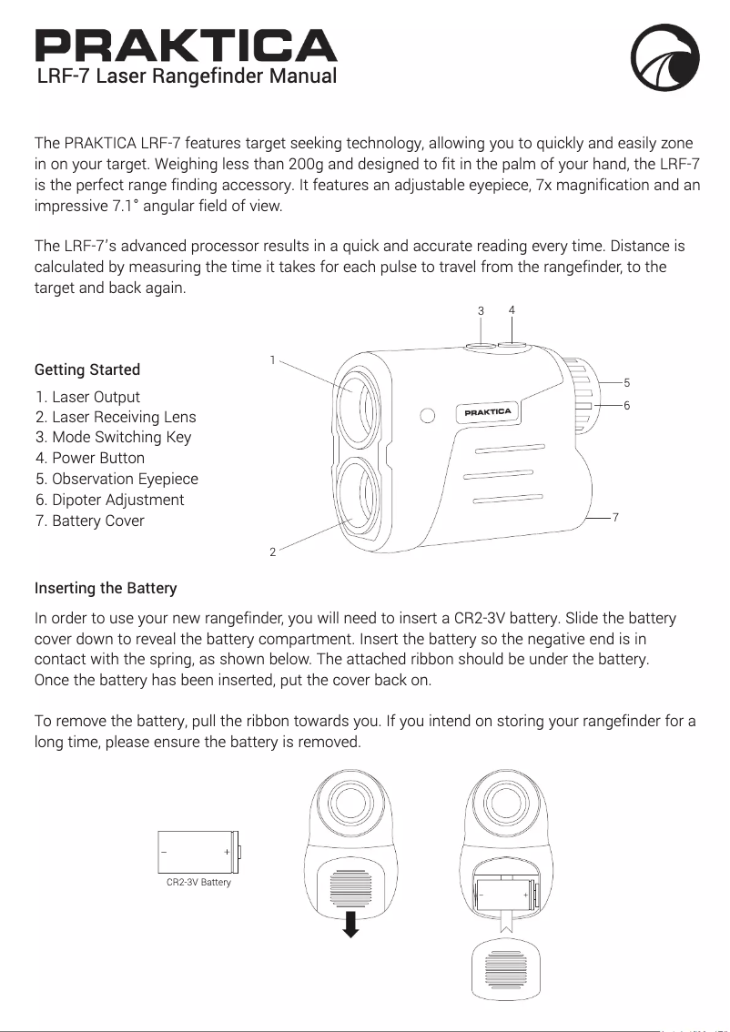 Page 1 de la notice Manuel utilisateur Praktica LRF-7