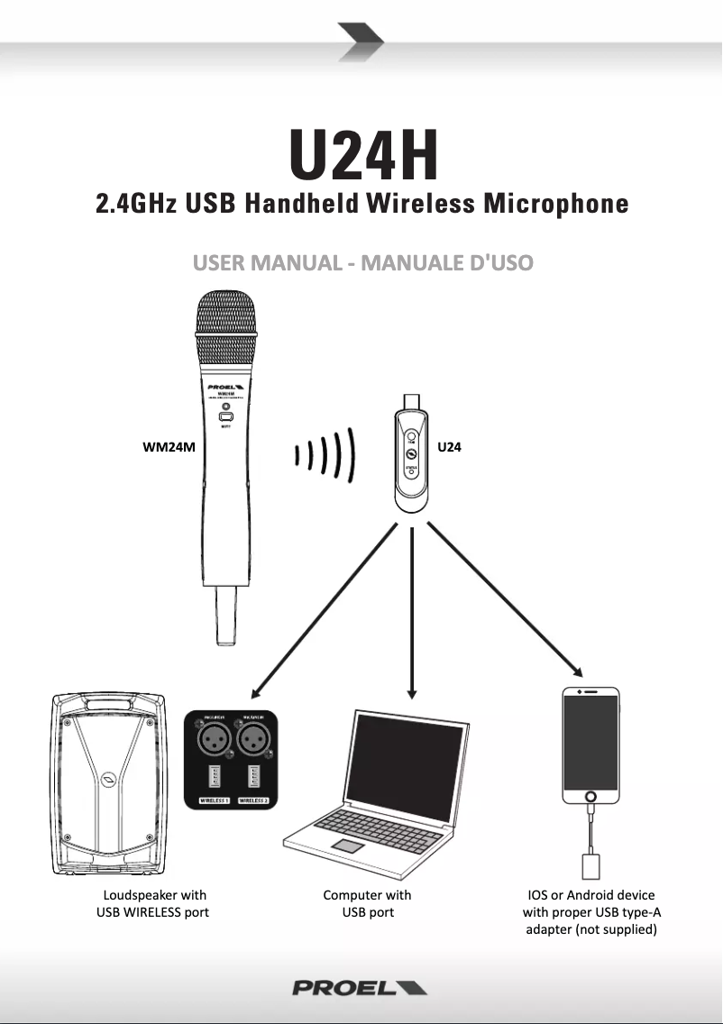 Page 1 de la notice Manuel utilisateur Proel U24H