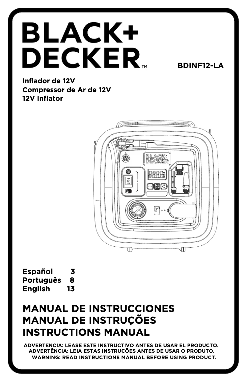 Page 1 de la notice Manuel utilisateur Black & Decker BDINF12-LA