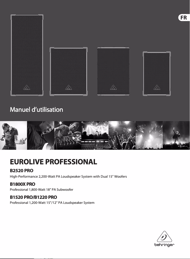 Page 1 de la notice Manuel utilisateur Behringer Eurolive B1220 Pro