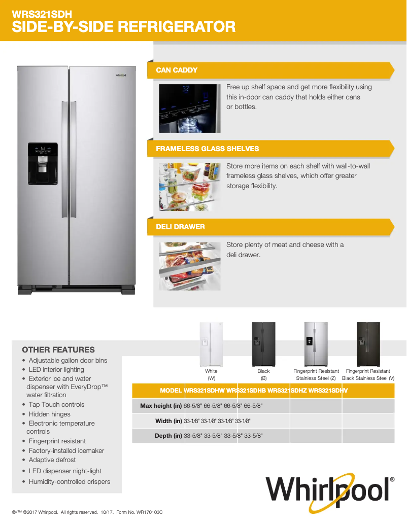 Image de la première page du manuel de l'appareil WRS321SDHW