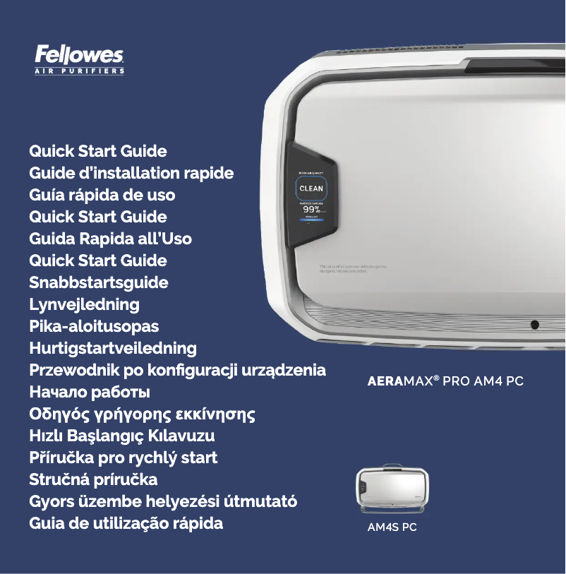 Page n°1 - Guide de démarrage rapide Fellowes Aeramax PRO AM IV
