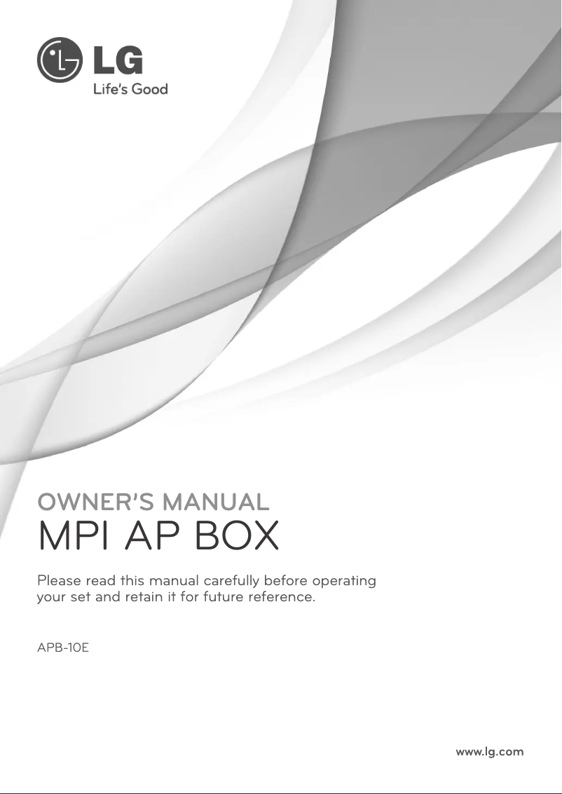 First page image of the manual for APB-10E