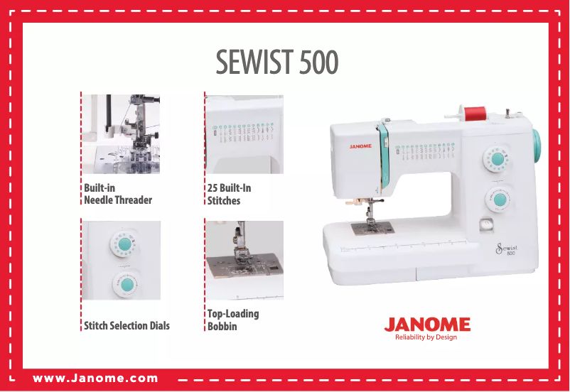 Page n°1 - Fiche technique Janome Sewist 500