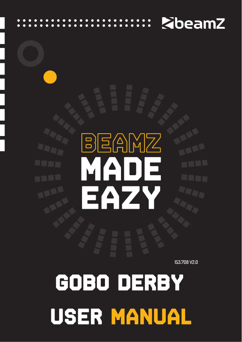 Page n°1 - Manuel utilisateur BeamZ Gobo Derby