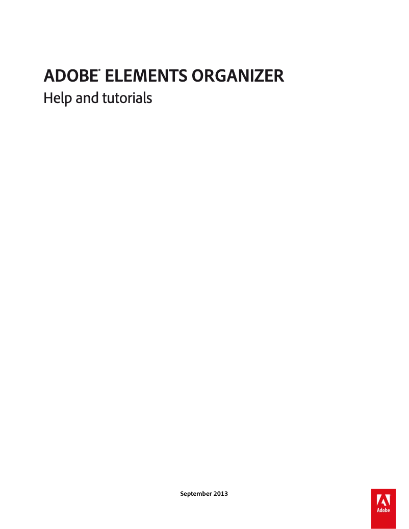Page n°1 - Manuel utilisateur Adobe Elements Organizer 12