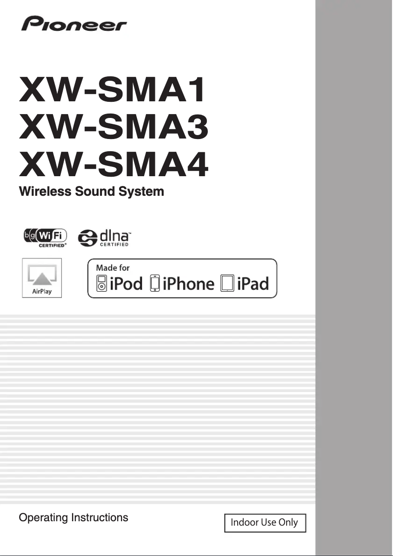 Page n°1 - Manuel utilisateur Pioneer XW-SMA3-K