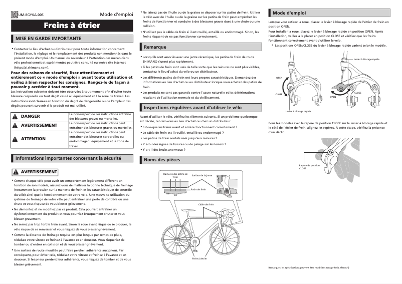 Página 1 del manual Manual de usuario Shimano BR-9010-R