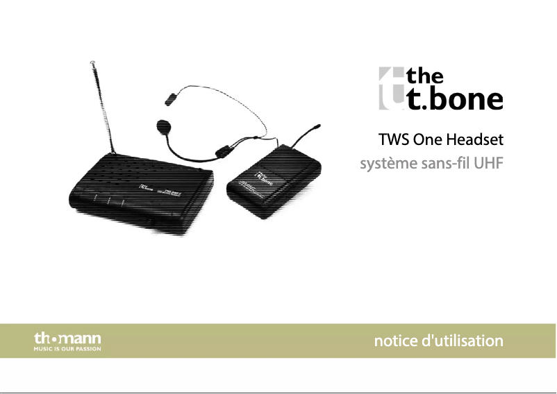 Page 1 de la notice Manuel utilisateur the t.bone TWS One Headset