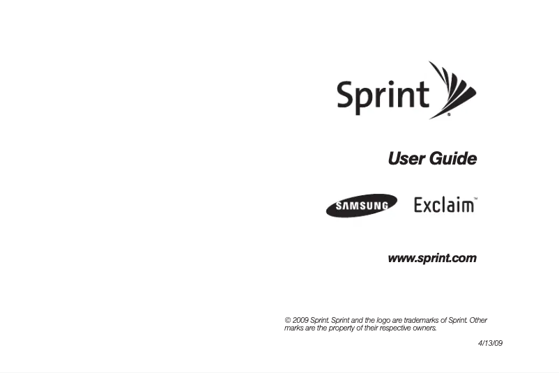 Page 1 de la notice Manuel utilisateur Samsung Exclaim