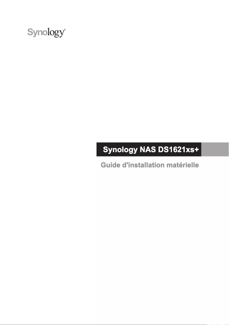 Page 1 de la notice Manuel utilisateur Synology DiskStation DS1621xs+