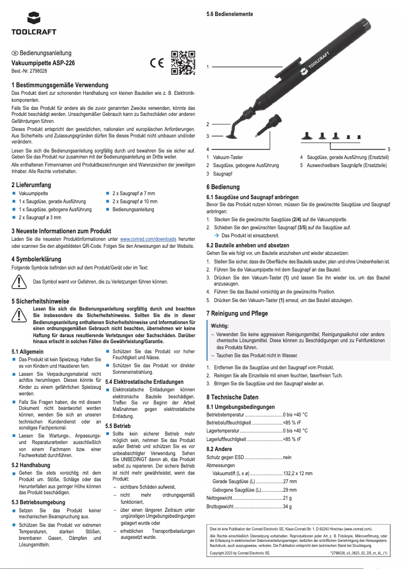 Page n°1 - Manuel utilisateur Toolcraft ASP-226
