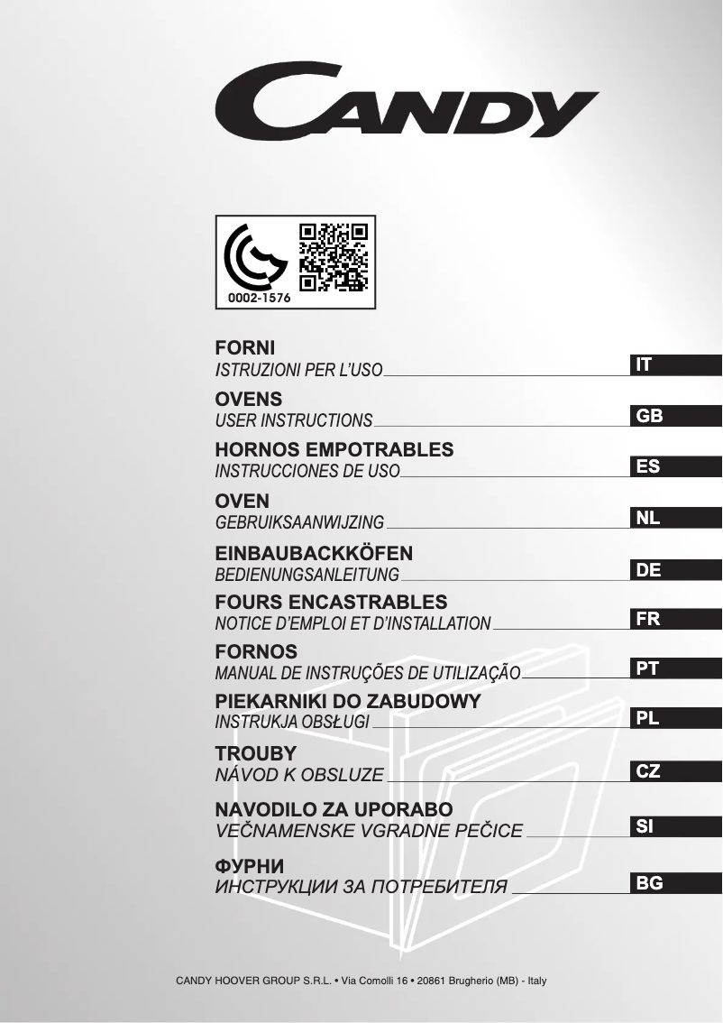Page n°1 - Manuel utilisateur Candy FCS 602 X