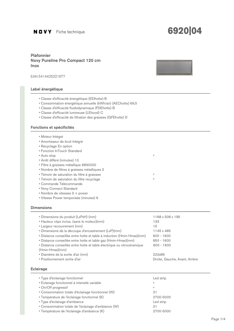Image de la première page du manuel de l'appareil Pureline Pro Compact 6920