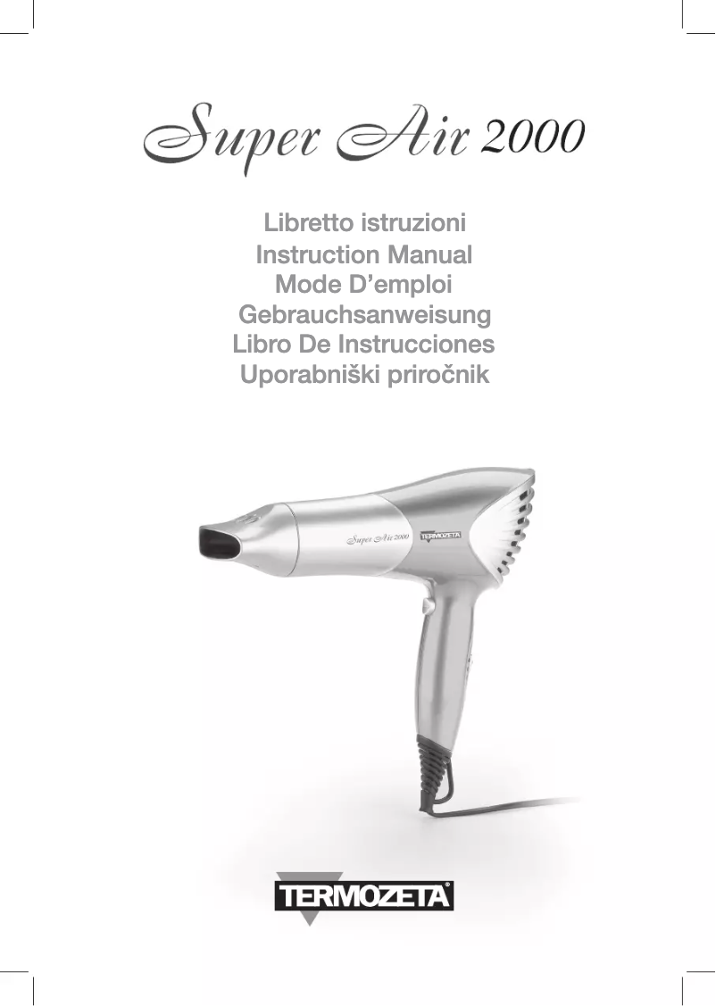 Page n°1 - Manuel utilisateur Termozeta Super Air 2000