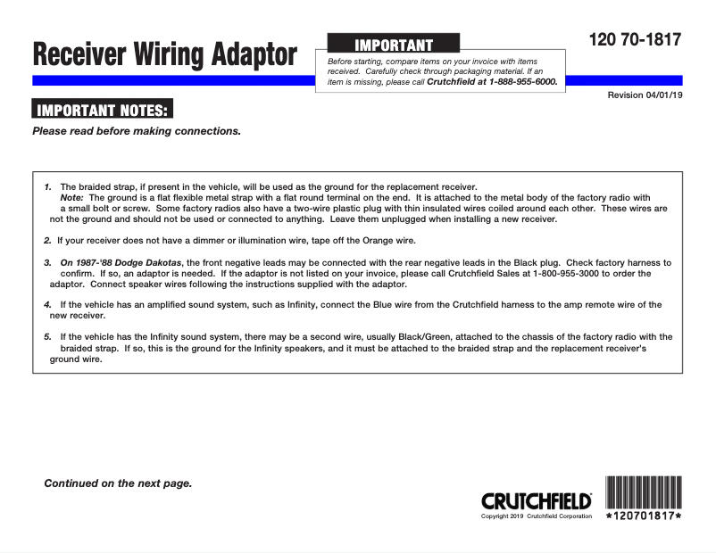 Image de la première page du manuel de l'appareil 70-1817