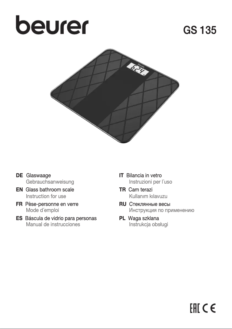 Page 1 de la notice Manuel utilisateur Beurer GS 135