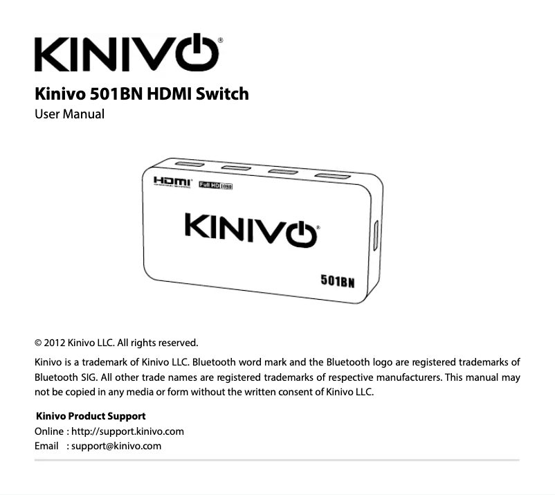 Página 1 del manual Manual de usuario Kinivo 501BN