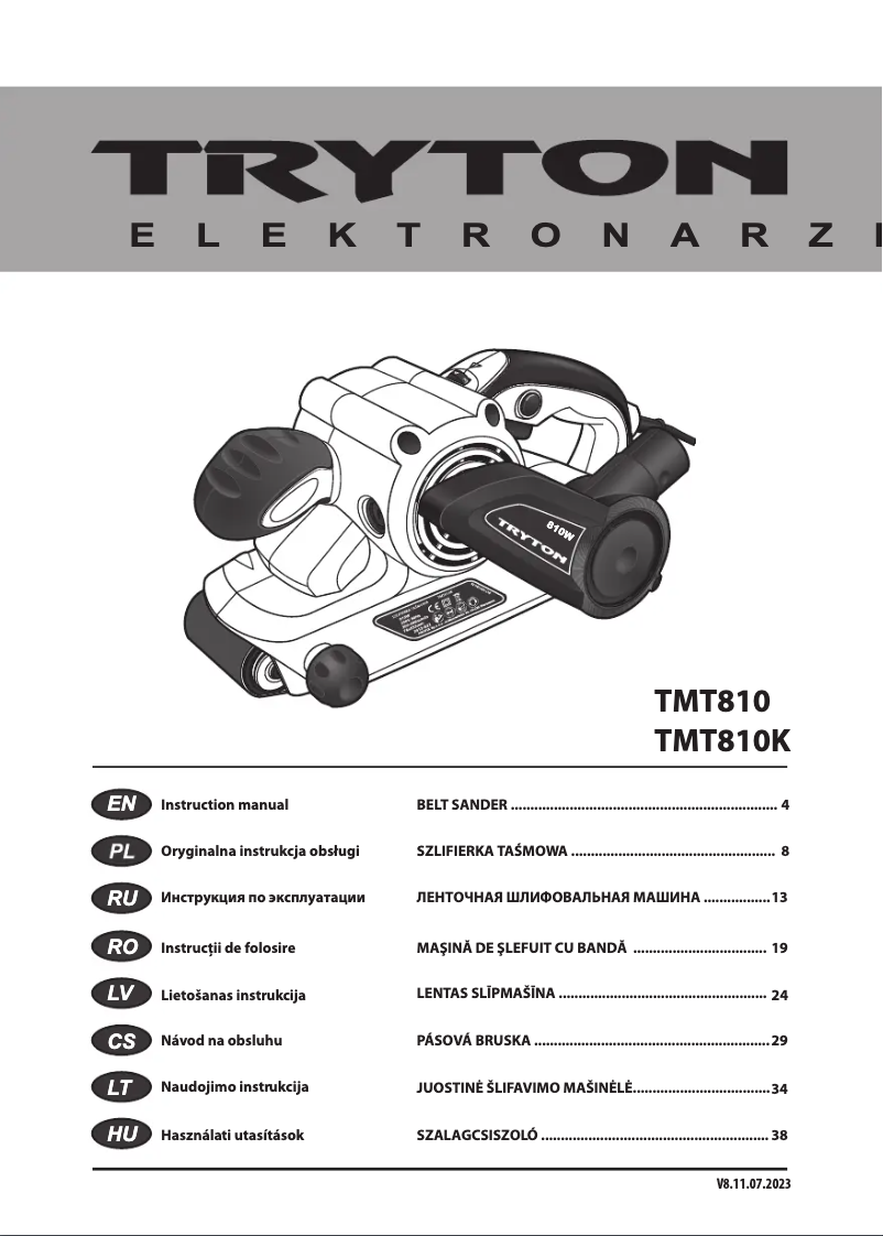 Page n°1 - Manuel utilisateur Tryton TMT810