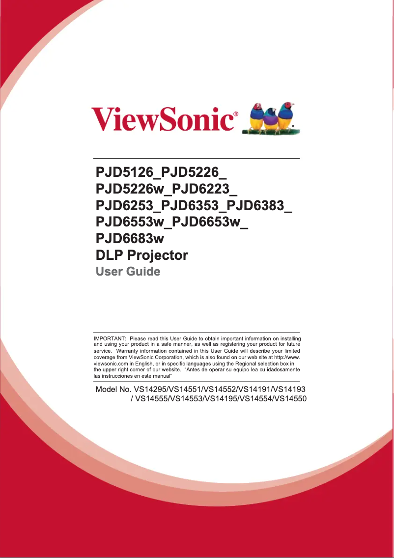 Page 1 de la notice Manuel utilisateur Viewsonic PJD6683W