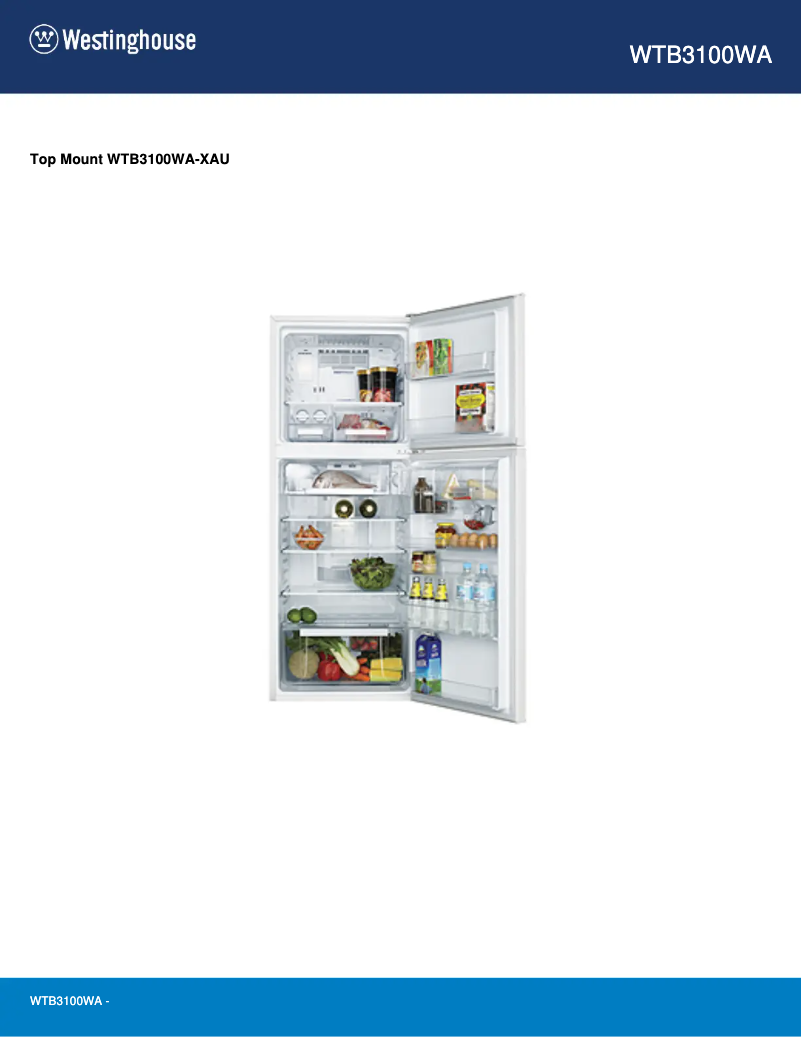 Image de la première page du manuel de l'appareil WTB3100WA