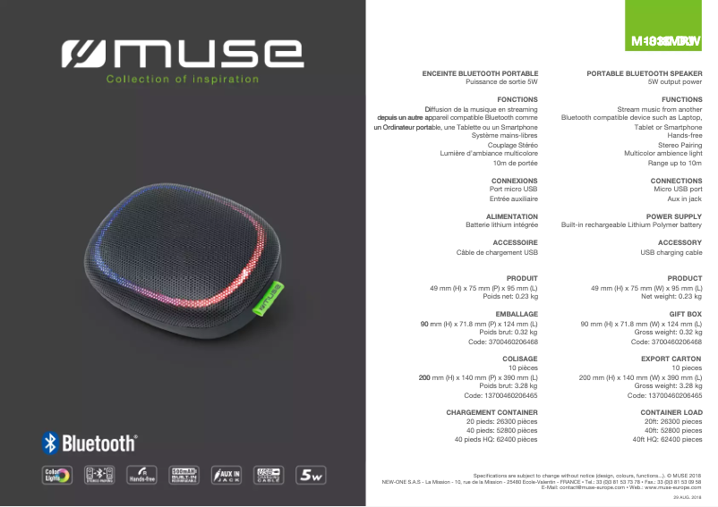 Page 1 de la notice Manuel utilisateur Muse M-330 DJ