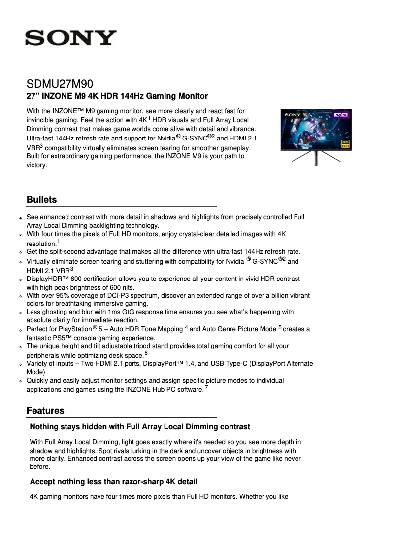 Image de la première page du manuel de l'appareil SDM-U27M90