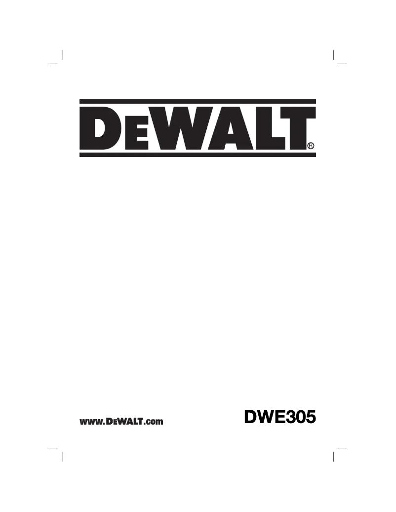 Page 1 de la notice Manuel utilisateur DeWalt DWE305