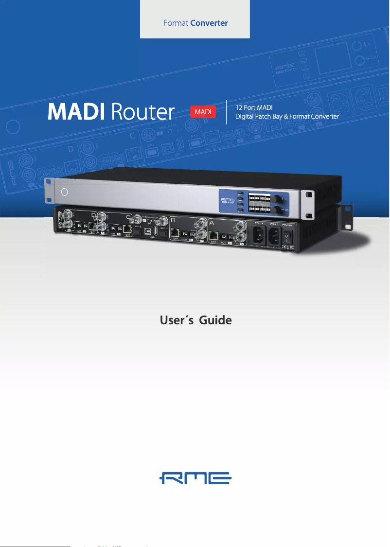 Image de la première page du manuel de l'appareil MADI Router