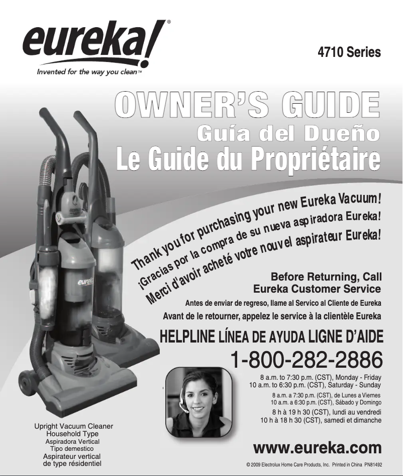 Page 1 de la notice Manuel utilisateur Electrolux LightForce 300 4717AVZ