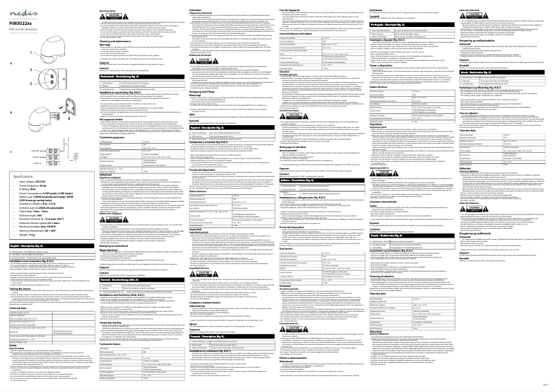 Page 1 de la notice Manuel utilisateur Nedis PIROO22WT