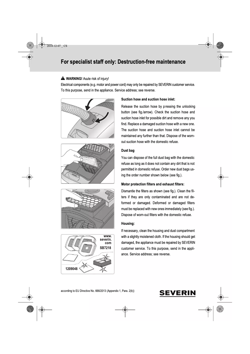 Page n°1 - Mode d'emploi Severin BC 7046.142