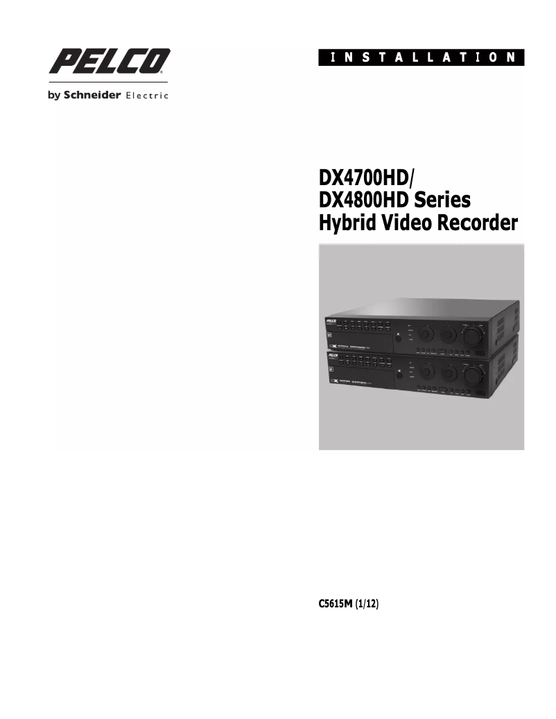 Page n°1 - Manuel utilisateur Pelco DX4708-250
