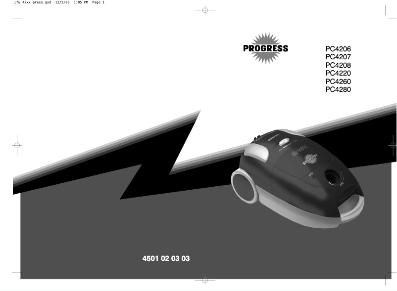 Page n°1 - Manuel utilisateur Progress PC4206