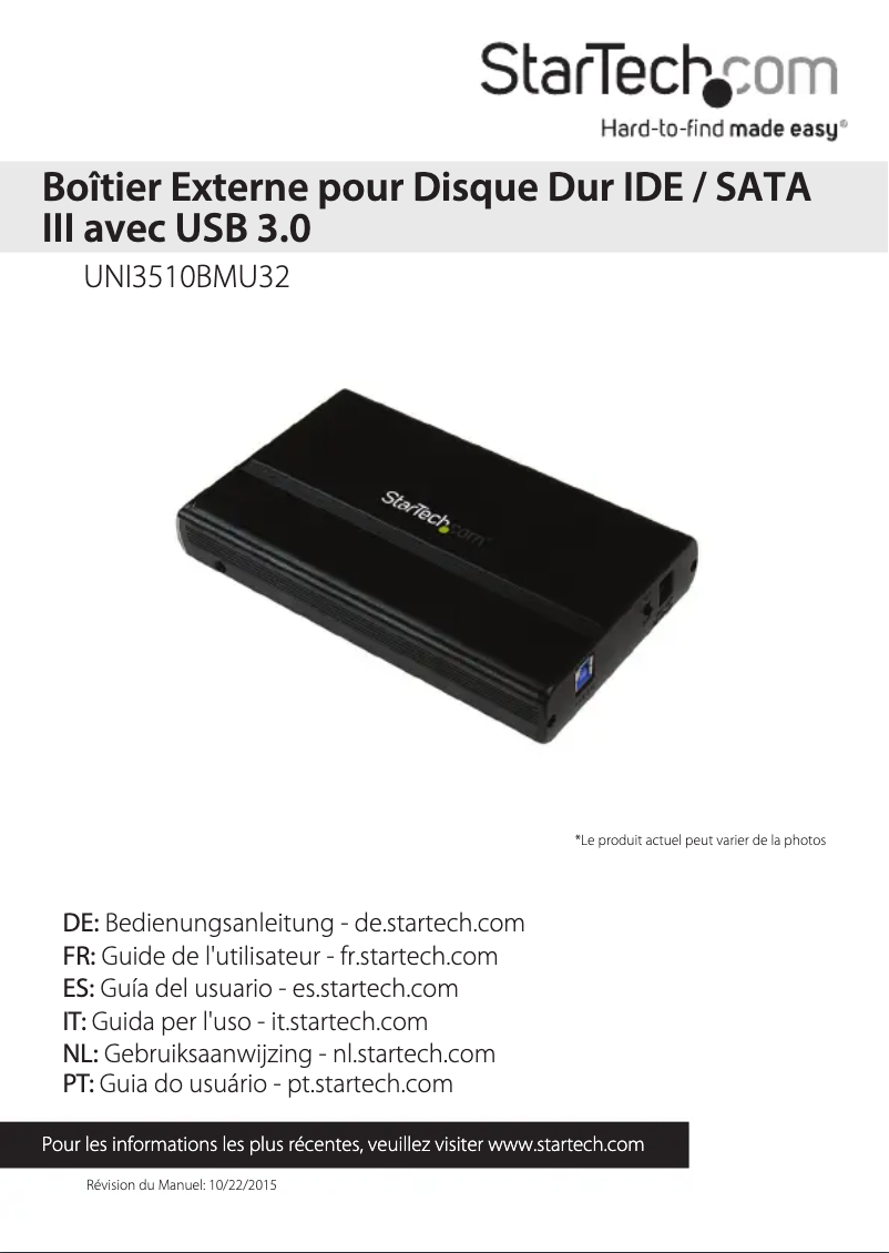 Page n°1 - Manuel utilisateur StarTech.com UNI3510BMU32