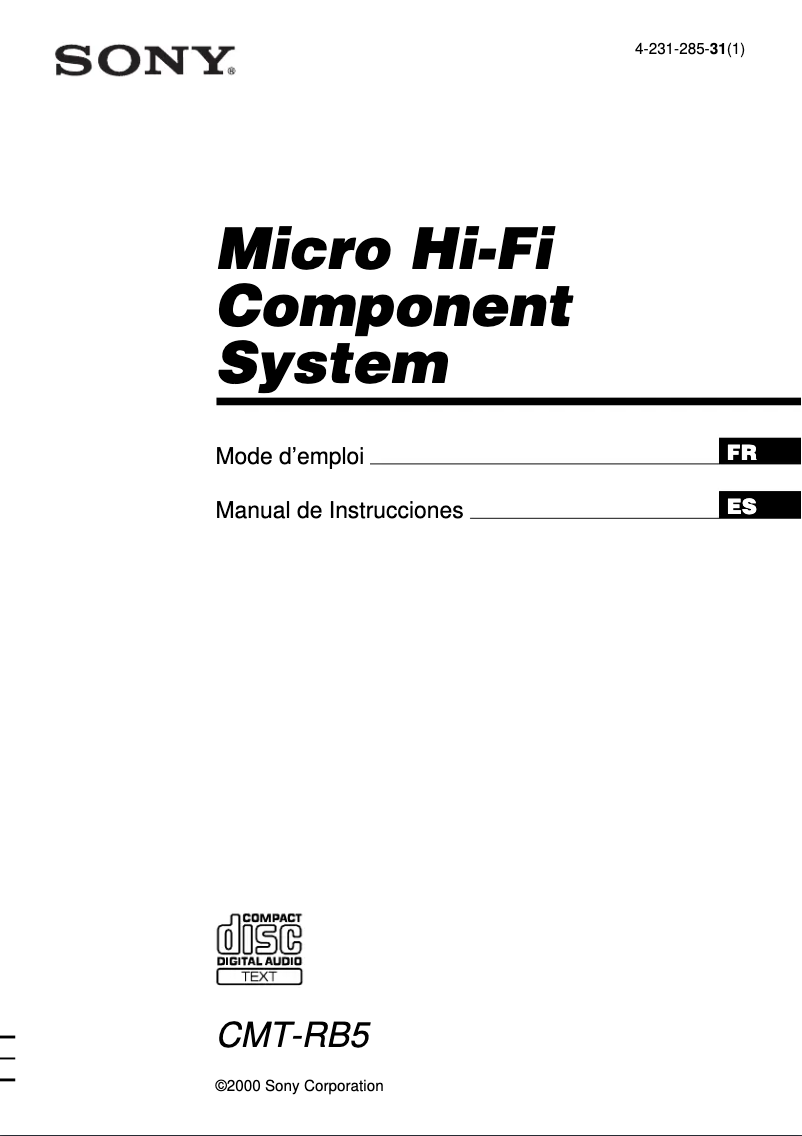 Image de la première page du manuel de l'appareil CMT-RB5