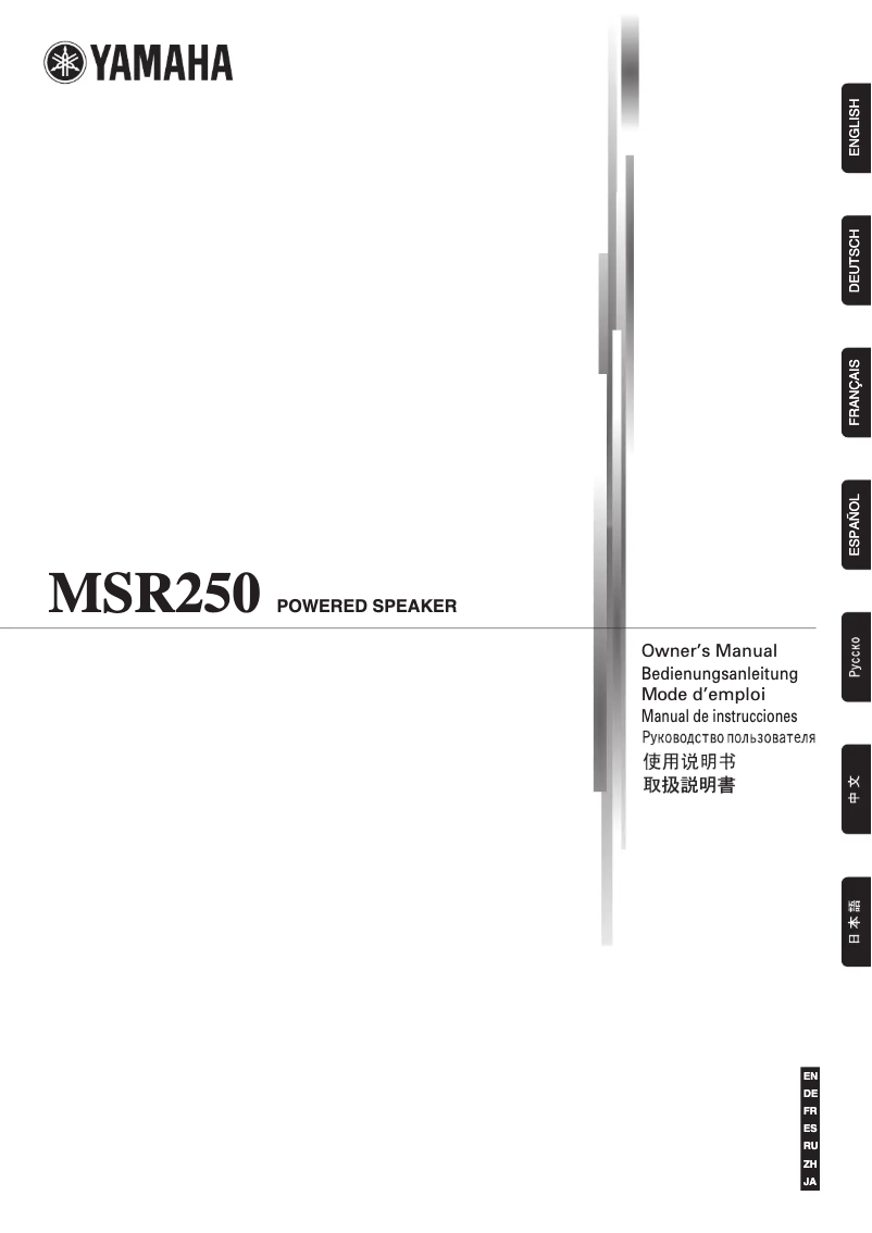 Image de la première page du manuel de l'appareil MSR250