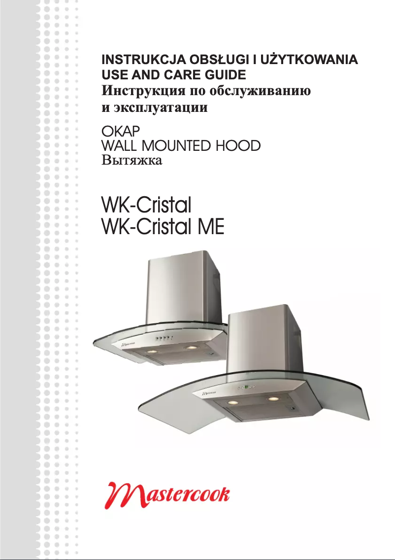 Page n°1 - Manuel utilisateur Mastercook WK-Cristal ME