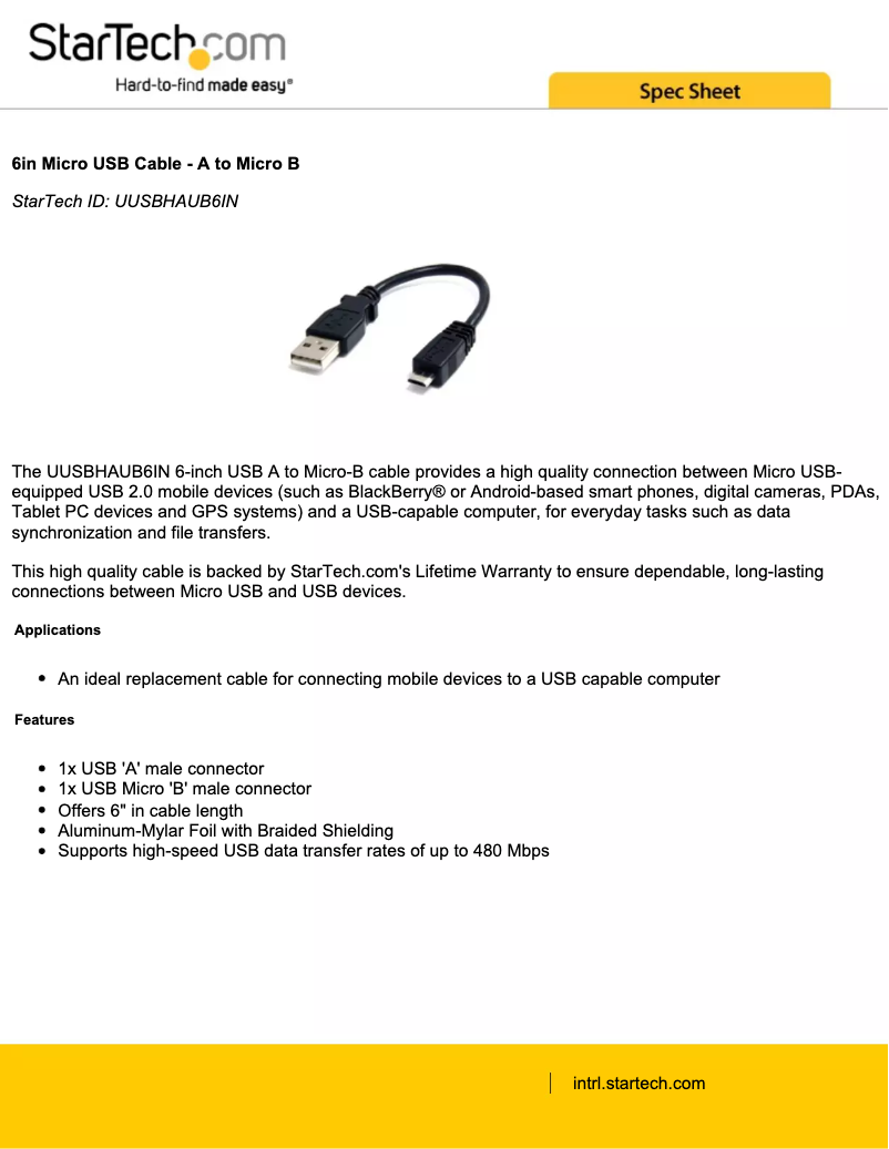 Image de la première page du manuel de l'appareil UUSBHAUB6IN