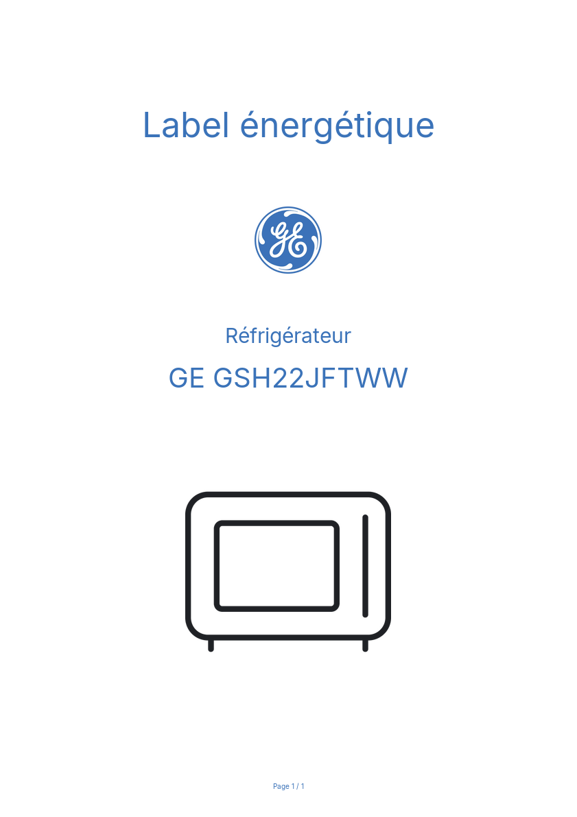Image de la première page du manuel de l'appareil GSH22JFTWW