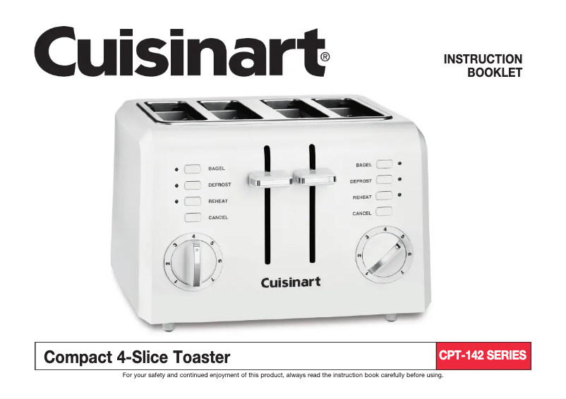 Page 1 de la notice Manuel utilisateur Cuisinart Compact CPT-142