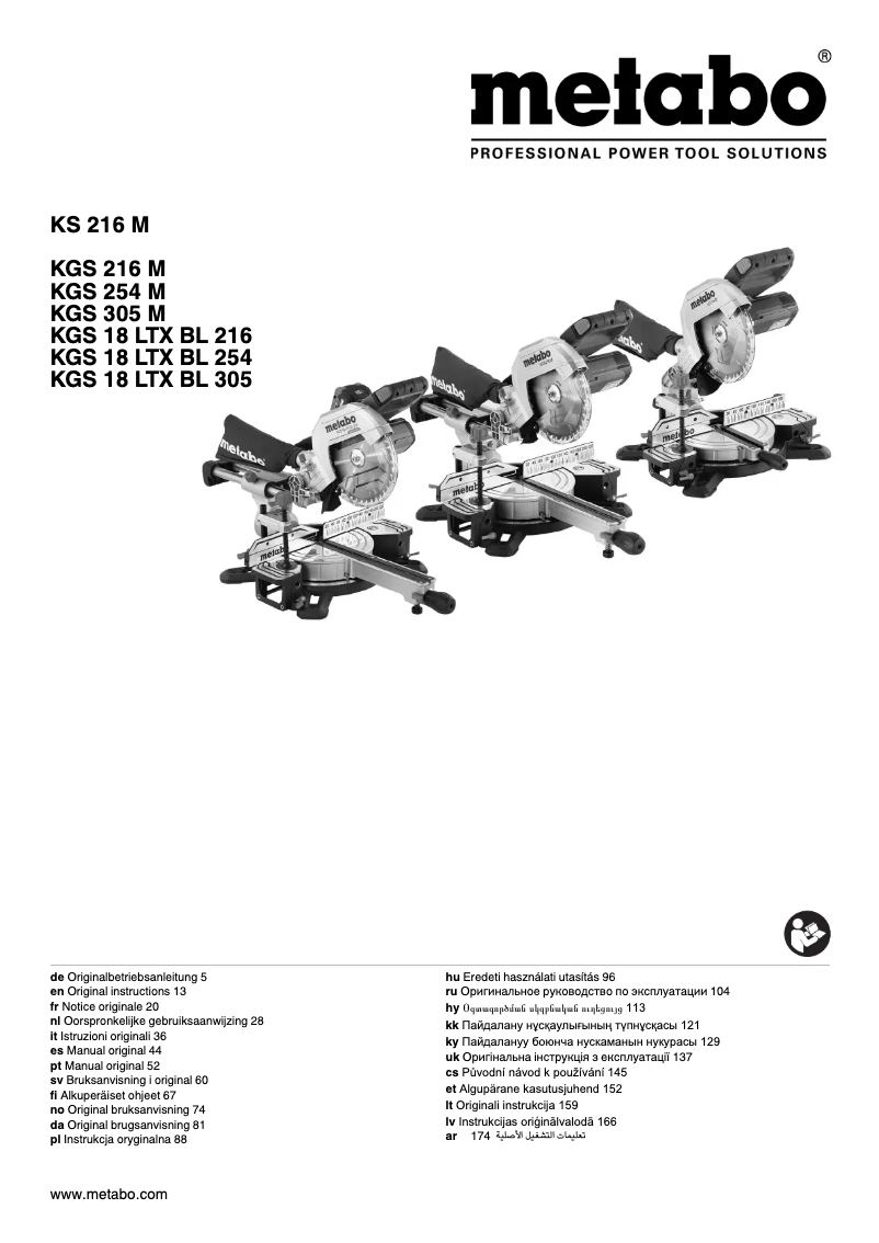 Page n°1 - Manuel utilisateur Metabo KGS 254 M